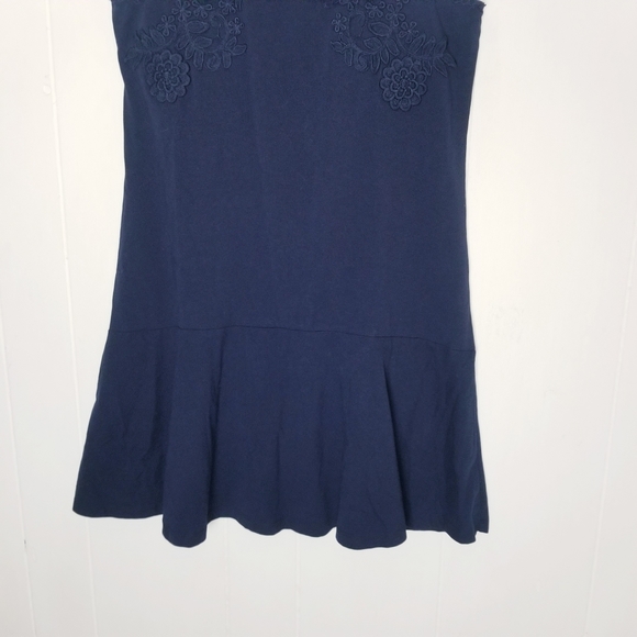 Loft Lace Detail Sleeveless Flounce Hem Dress Women Size Small - Picture 10 of 16
